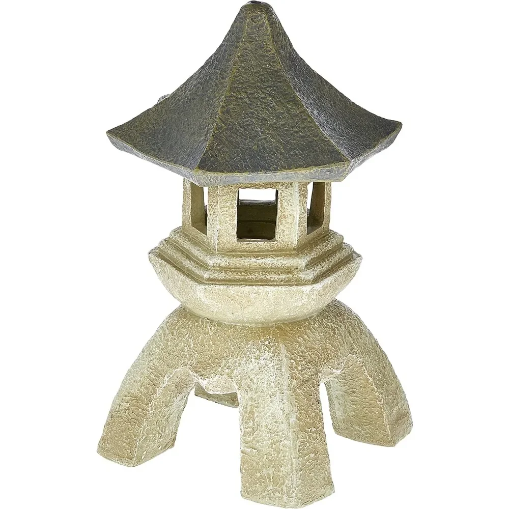 

Asian Decor Pagoda Lantern Indoor/Outdoor Statue, Large, Two-tone stone