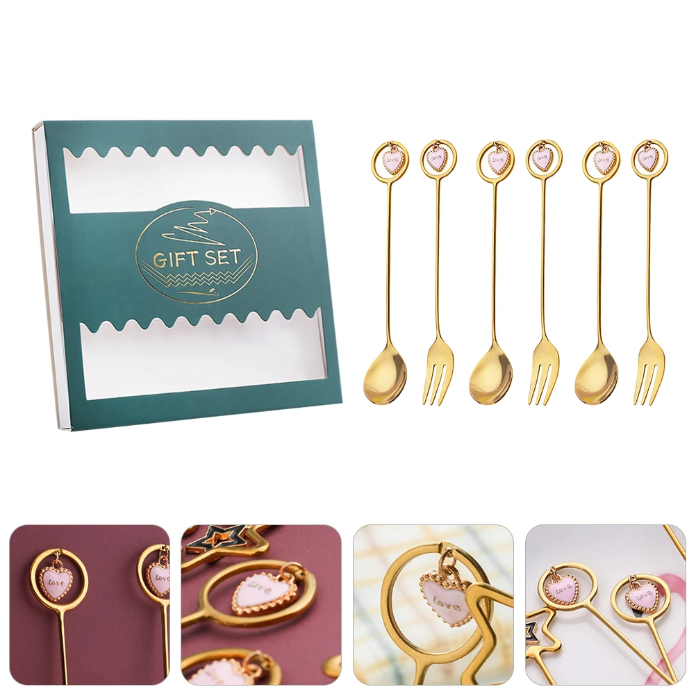 

Fork Spoon Set Dessert Forks Ice Cream Scoops Fruit Forks Coffee Spoons Mixing Spoons Stirring Scoop Scoop Fork Set For