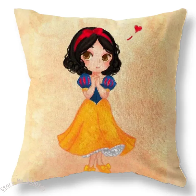 Disney Princess Minnie Federa Cartoon Girl Fodera per cuscino Decorazione della casa Fiaba Compleanno Regalo di Natale 40x40 cm