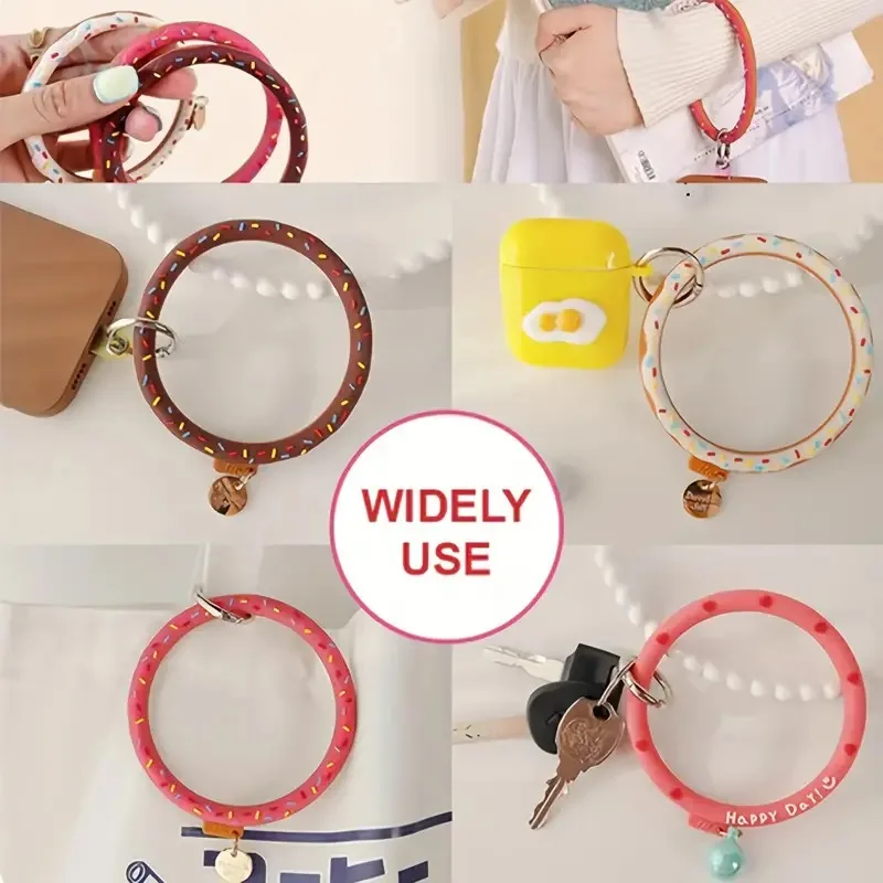 Niedliche Donut Silikon Handy weibliche Handgelenk Ring Anti-Fall und tragbare Lanyard hängen Ring Armband Schnalle, Frauen Schlüssel anhänger