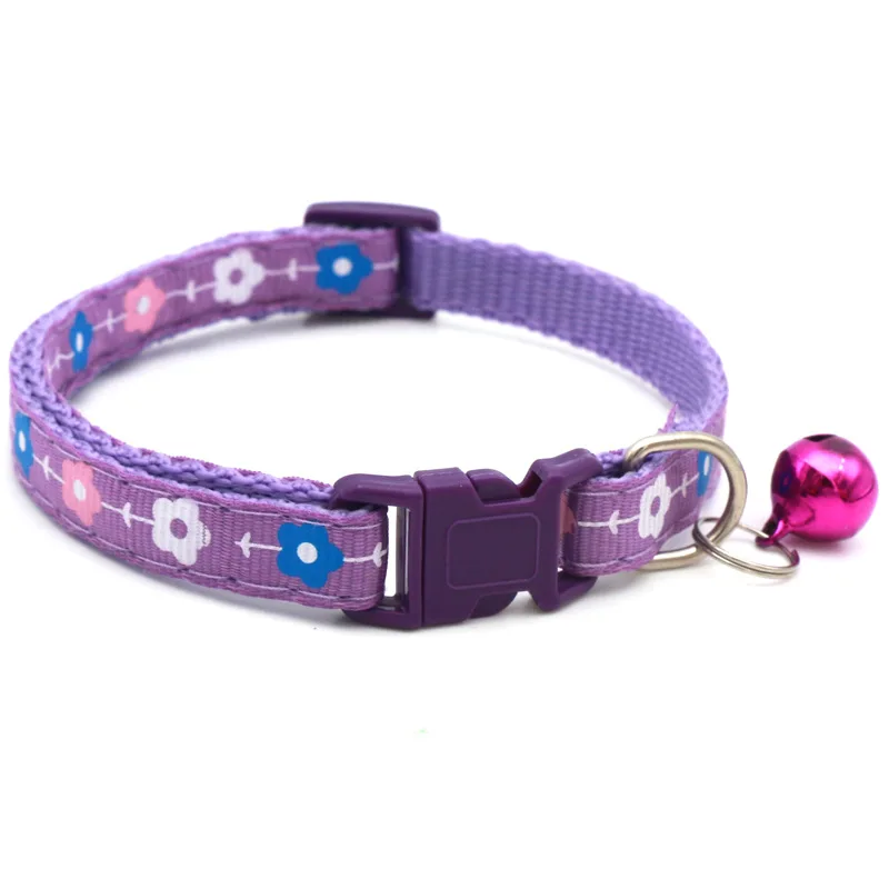 

Cute Floral Flower Printed Cat Collar with Breakaway Bell Pet Supplies for Kitten Boy & Girl Cats Tuff Accessories