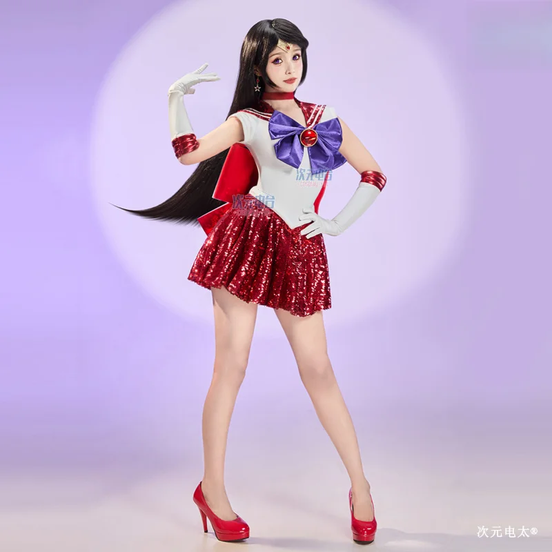 2026 Anime New Sweet JK Uniform Top Skirt Headwear, Gloves Halloween Christmas Suit Hino Rei Sailor Mars Sailor Cosplay Costume view 4