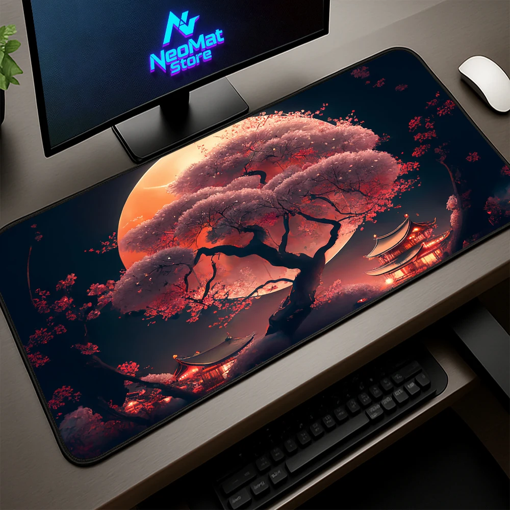 

Black Mouse Mat Landscapes Mause Pad Gamer Room Decoration Keyboard Support Protector Desk Accessories Rubber Carpet for Mouse