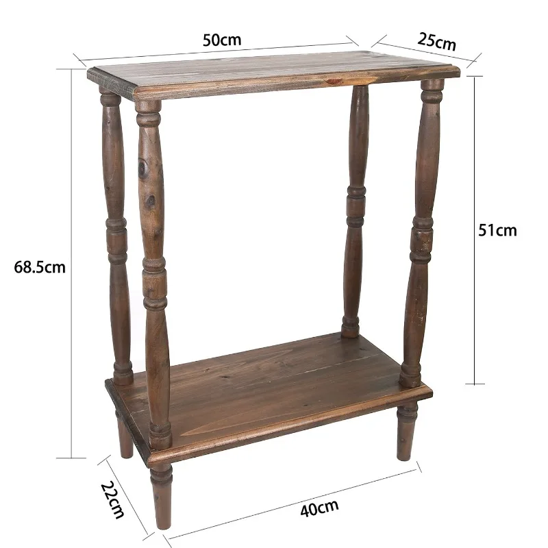 Rustic Distressed Solid Wood Multi Tier Garden Plant Stand Patio Shelf Outdoor Storage Rack Home Decor Organizer Strong Plus