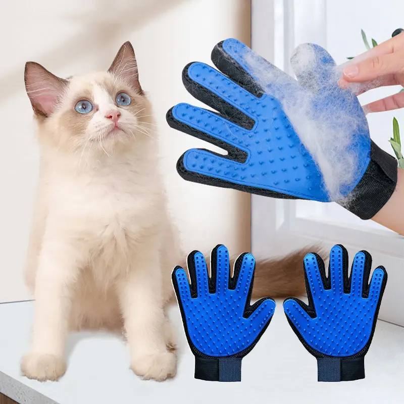 

Silicone Grooming Gloves Pet Deshedding Brush Cat Dog Hair Remover Pet Comb Gloves Cleaning Hair Removal Shedding Supplies