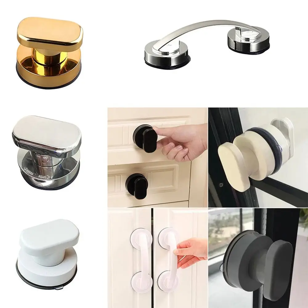 Creative with Suction Cup Shower Handle Anti-slip Furniture Cabinet Knobs Door Pulls Bathtub Pulls