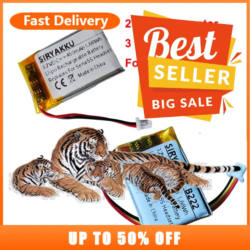 【fast-delivery】new-602234-battery-37v-450mah-suitable-for-sena-5s-bluetooth-helmet-headphone-battery