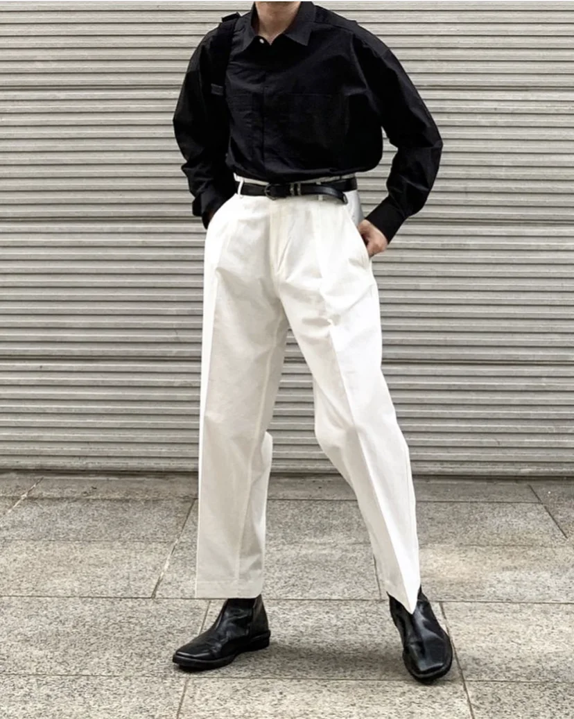 

Loose Straight Leg Casual Pants Banana Blue Spring Summer New High Waist Long White Versatile Casual Trousers for Youth