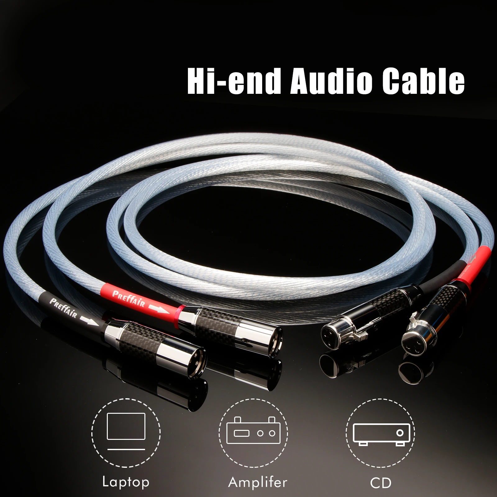 Paar HiFi-XLR-Kabel mit Pfeil, OCC-Kupfer, versilbert, XLR-Stecker, 3-polig, symmetrischer Stecker, 12 Kerne, für Verstärker, DAC, TV, Auto-Audio – Detail 10