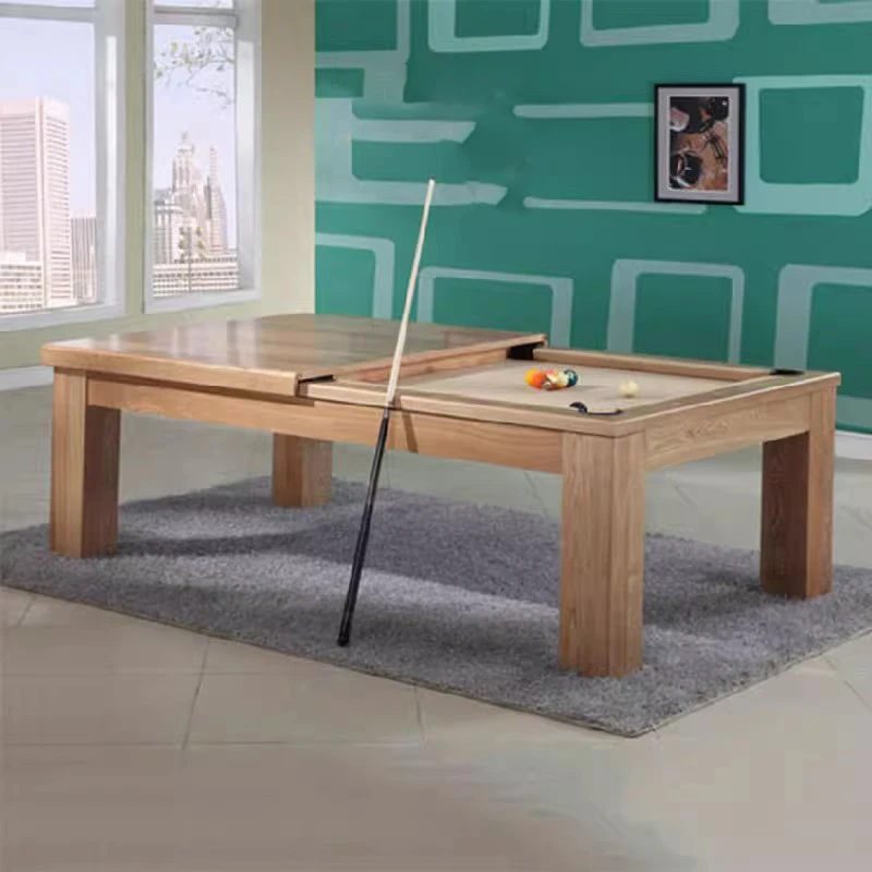 Minimalist Design Solid Wood Billiard Table with X-Shaped Base, Factory Direct for Villa & Hotel Projects