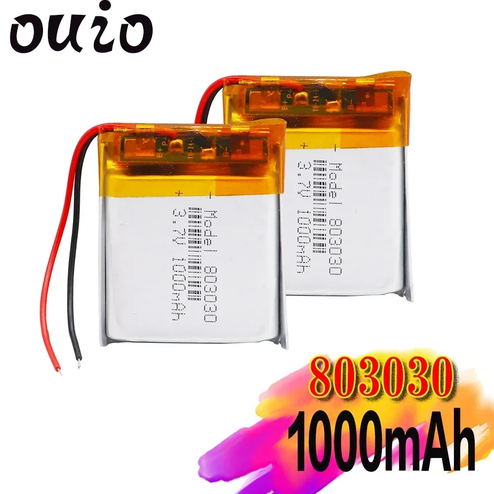 Rechargeable 3.7V 1000mAh 803030 Li-ion Battery Li-Po Lithium Li-polymer Bateria Batteries For MP3 MP4 Bluetooth Speaker Headset