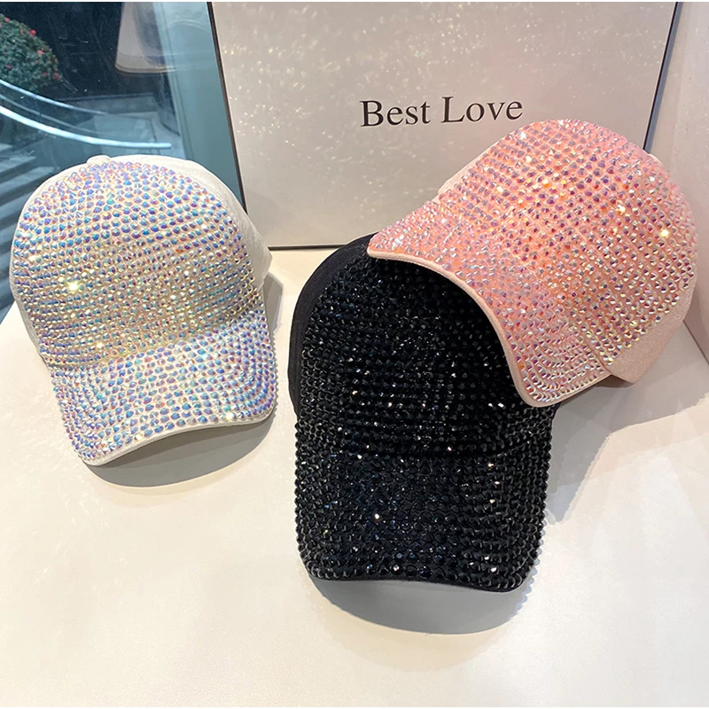 CNTANG Summer Women's Baseball Cap Spring Autumn Rhinestone Caps Fashion Personality Street Hiphop Hats For Female Snapback