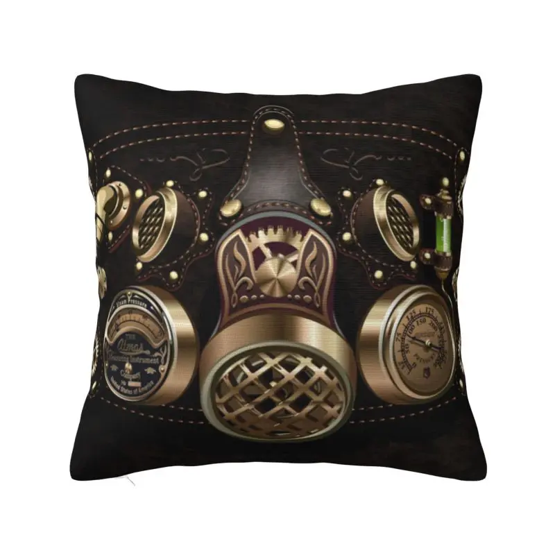 Luxury Retro Steampunk Parapunk Metall Cushion Cover Polyester Fighter Pilot Pillow Case for Car Square Pillowcase Decoration