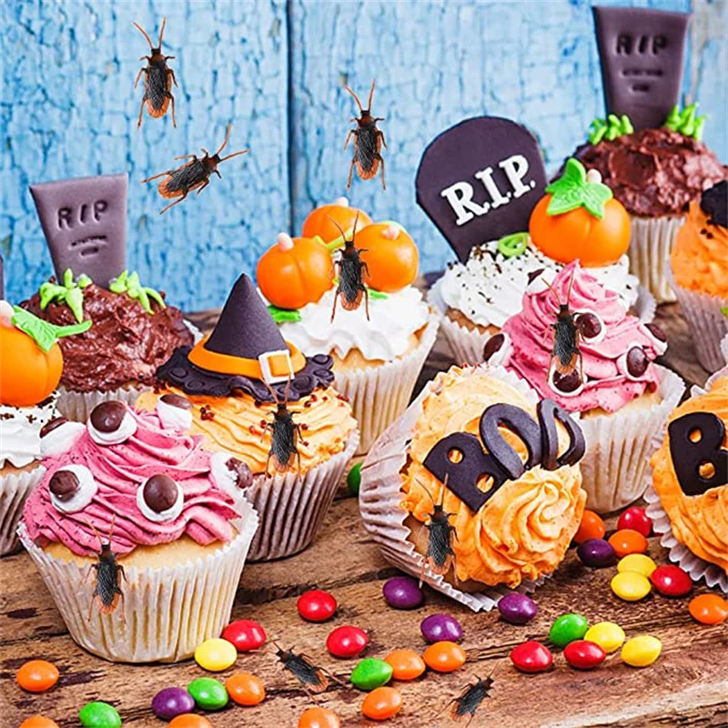 10-300pcs Prank Artificial Fake Cockroach PVC Simulation Fake Roach Bug Funny Trick Joke Toys Halloween Props Spoof Decoration