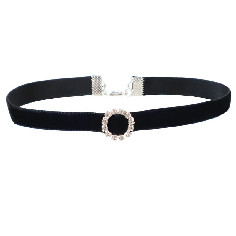Heart Chokers for Girl Lady Women Bithday Gift Velvet Weaving Sparkling Zircons Black Lace Necklaces Jewelry