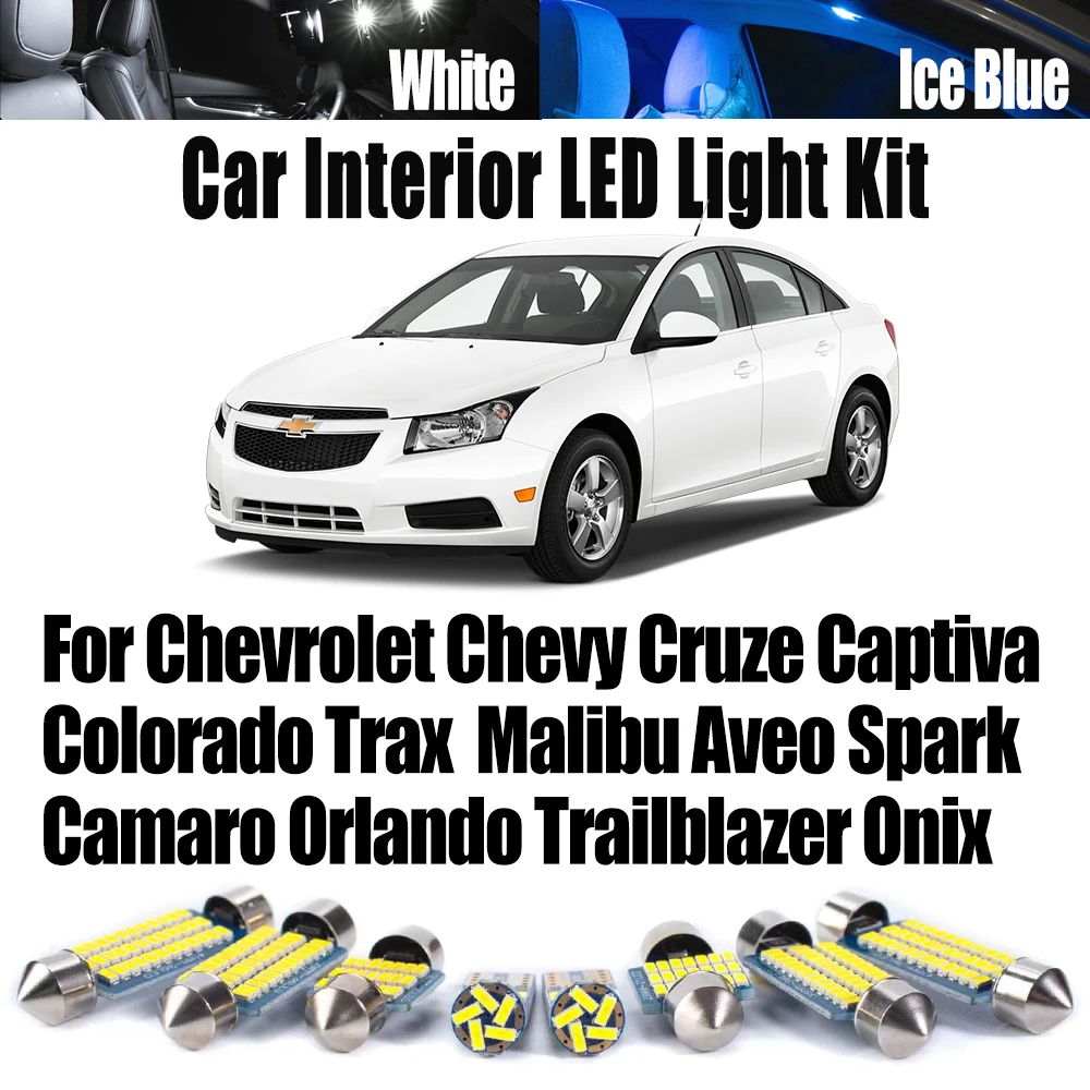 Interior LED Car Light Kit For Chevrolet Chevy Cruze Captiva Colorado Trax  Malibu Aveo Spark Camaro Orlando Trailblazer Onix