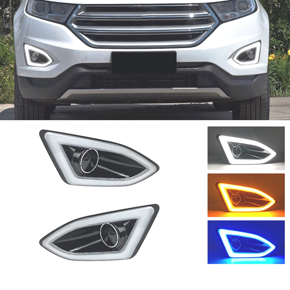 

Светодиодные DRL дневные ходовые огни Противотуманные фары с ночным ледяным синим светом Светодиодные противотуманные фары Поворот для Ford Edge 2015 2016 2017 2018