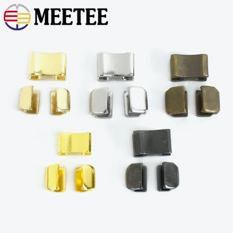 Meetee 10/20Sets Metal Zipper Stopper for 3#/5#/8#/10# Zip U Code Non-slip Zippers Upper Stop Tail Clip Buckle Zips Repair Kit - Image 2