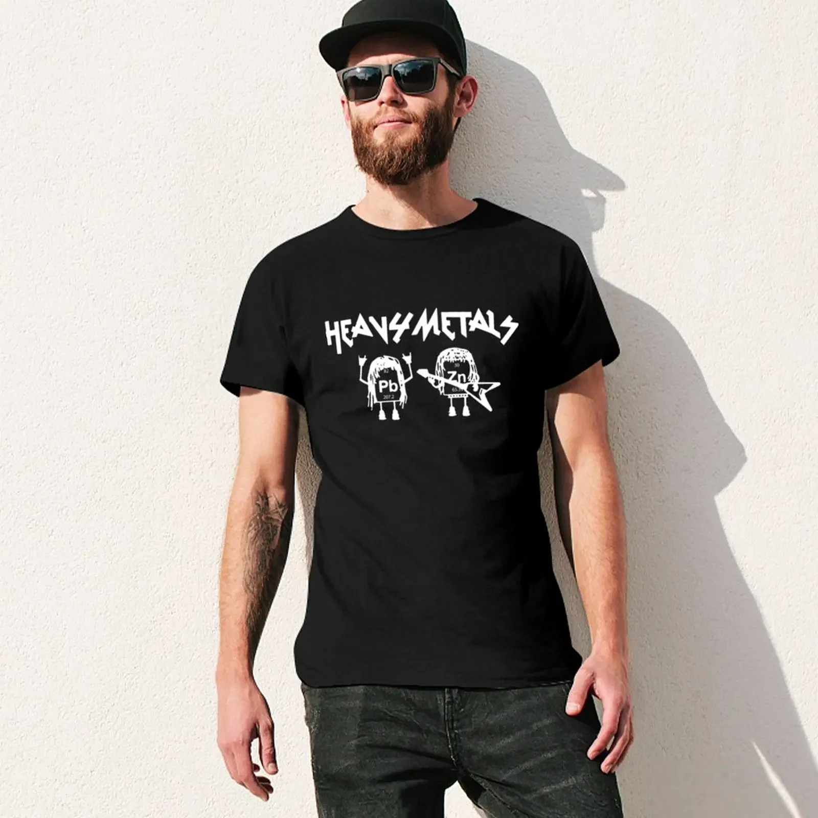 Heavy Metal Elements T-shirt para homens, roupas de treino, música, presente Ella Lopez, customizado, roupas hippie