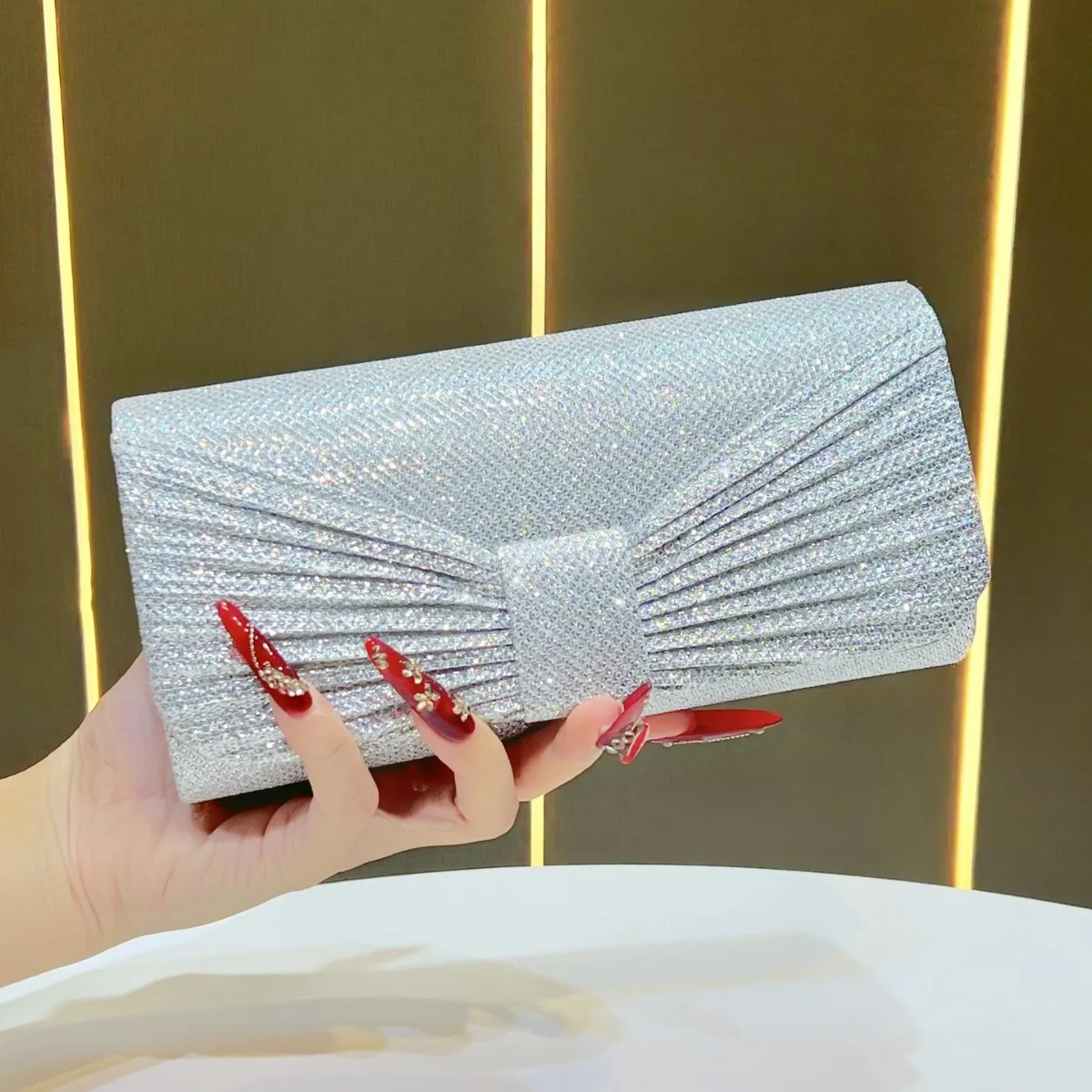 Ladies Dinner Handbag Luxury Wedding Party Shining Evening Bag Wallet Women's Dress Silver Crossbody Bags Female Travel Clutch