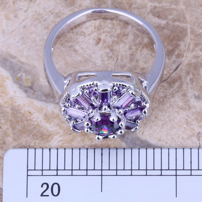 Magnificent Purple Cubic Zirconia Women\'s Fashion Jewelry Ring Size 6 / 7 / 8 / 9 R0785