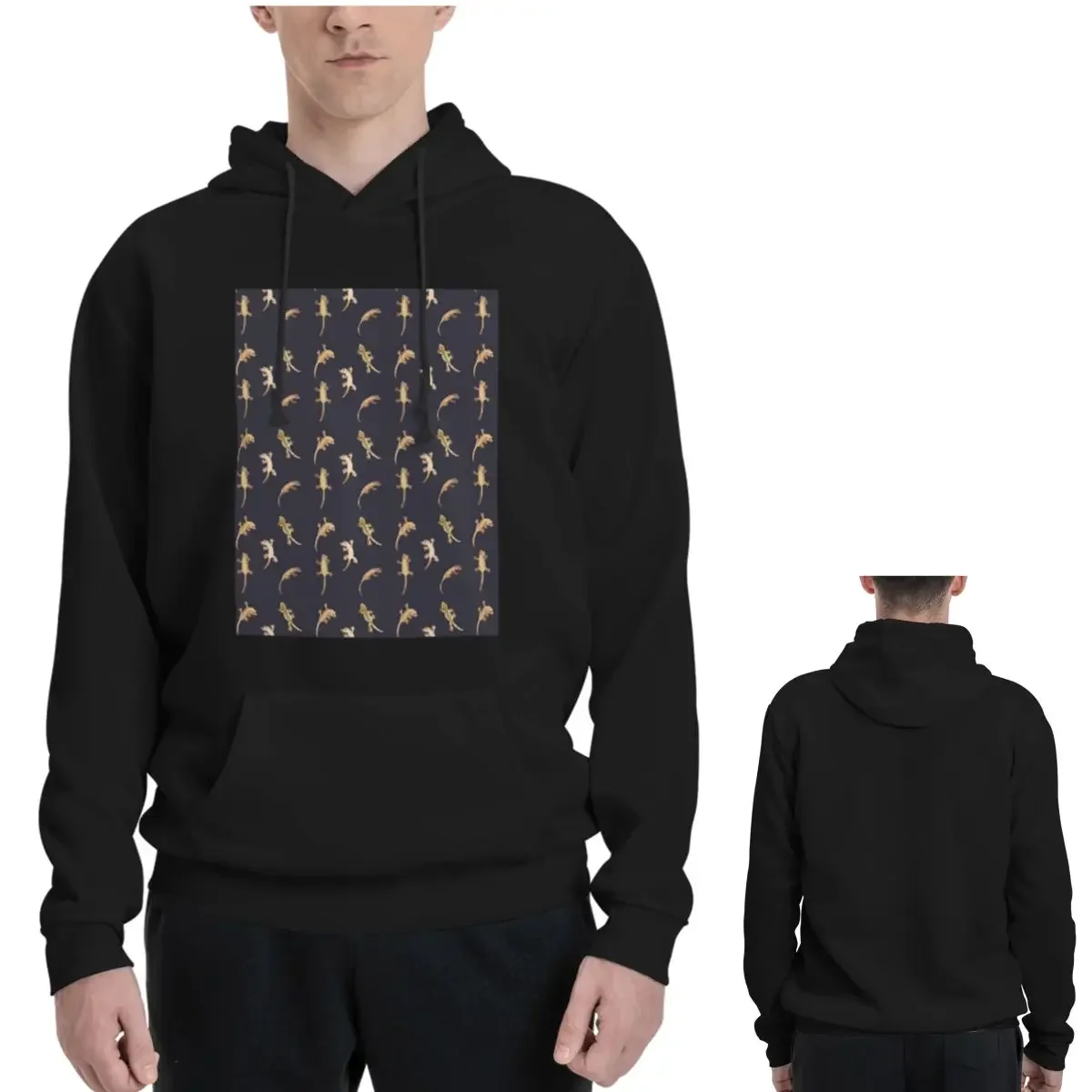 Cute Little Crested Geckos Hoodies Men's Women Casual Pullover Sweatshirts Hip Hop Long Sleeve Hooded Autumn Winter