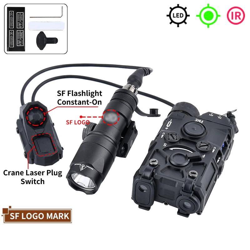 Alle metalen OGL tactische laser rood/groen/blauw laser en IR-flitser, met SF-zaklamp met AXON-afstandsbediening voor airsoft/jacht