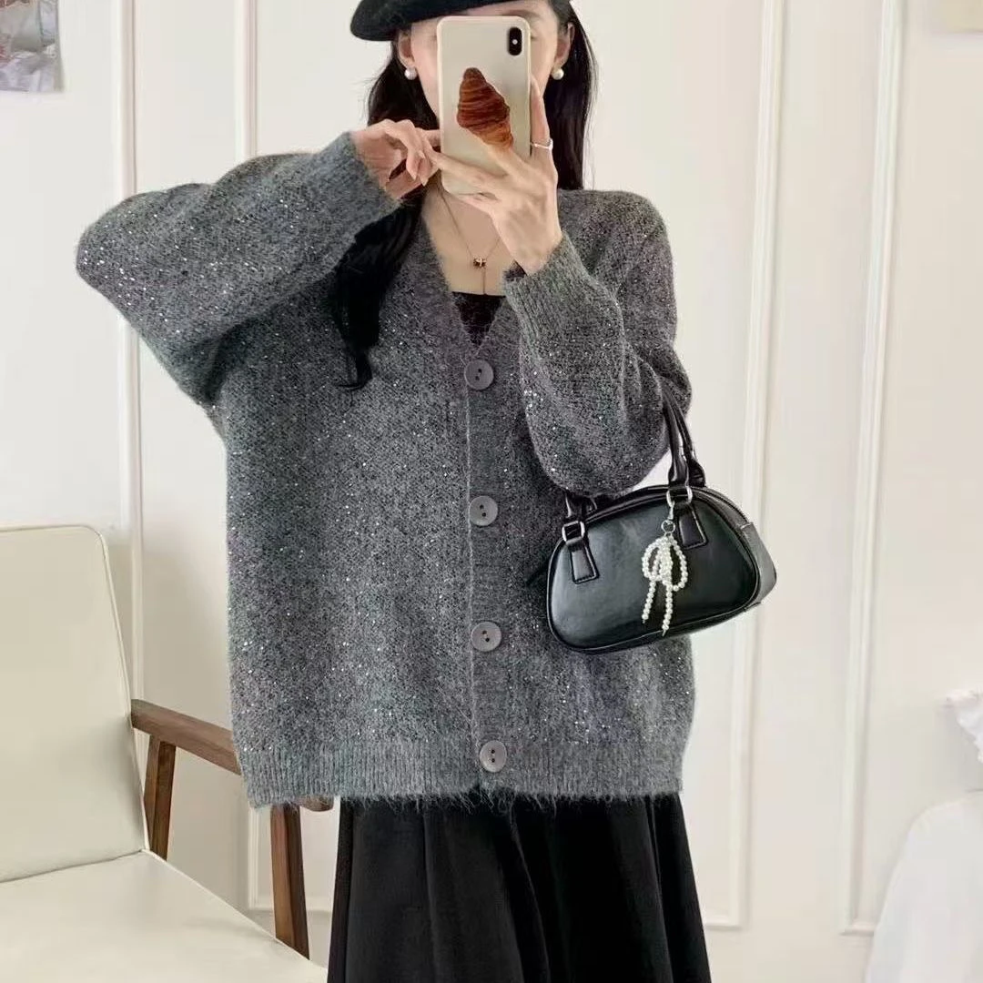 ay Long Sve Pullover Cardigan Lazy Sle Damen Plus Size Strickoberteil Herbst Faion Big Size Damen Wärmekleidung