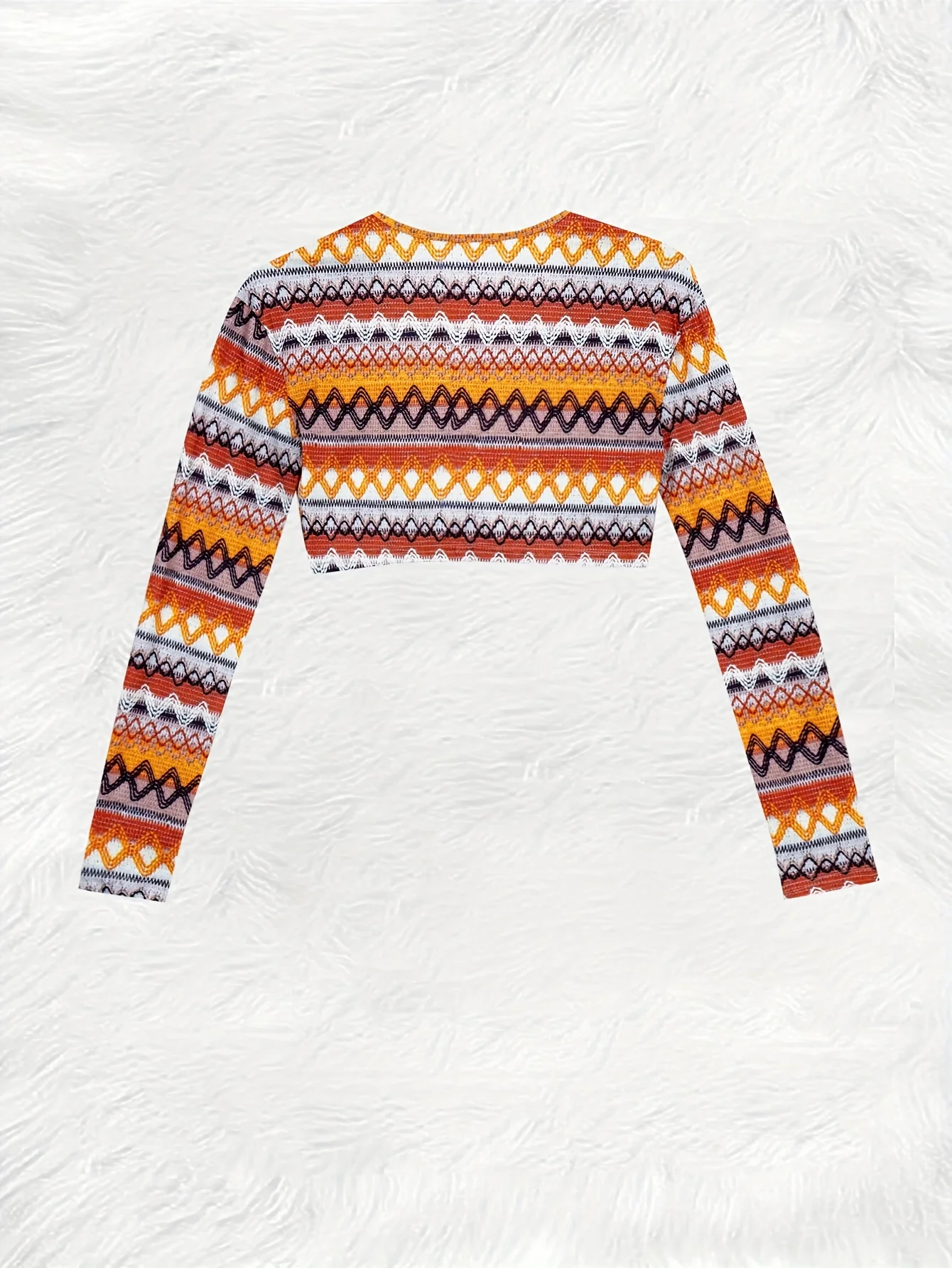 Printed Design Casual style geometric stripe pattern cardigan