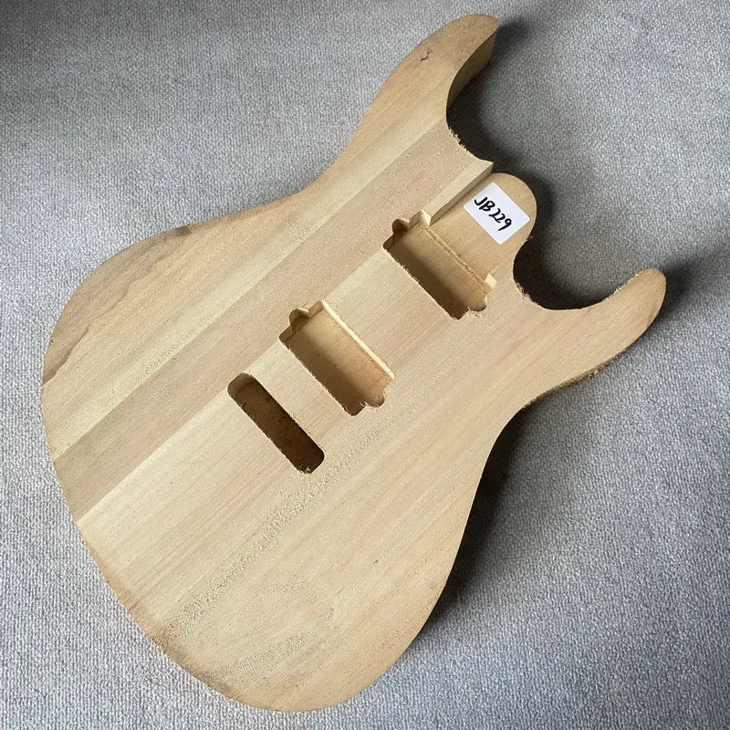 JB229 Unfinished HH Pickups 6 Sting ST Electric Guitar Body Solid Wood Right Hand No Paints DIY&Replace Parts