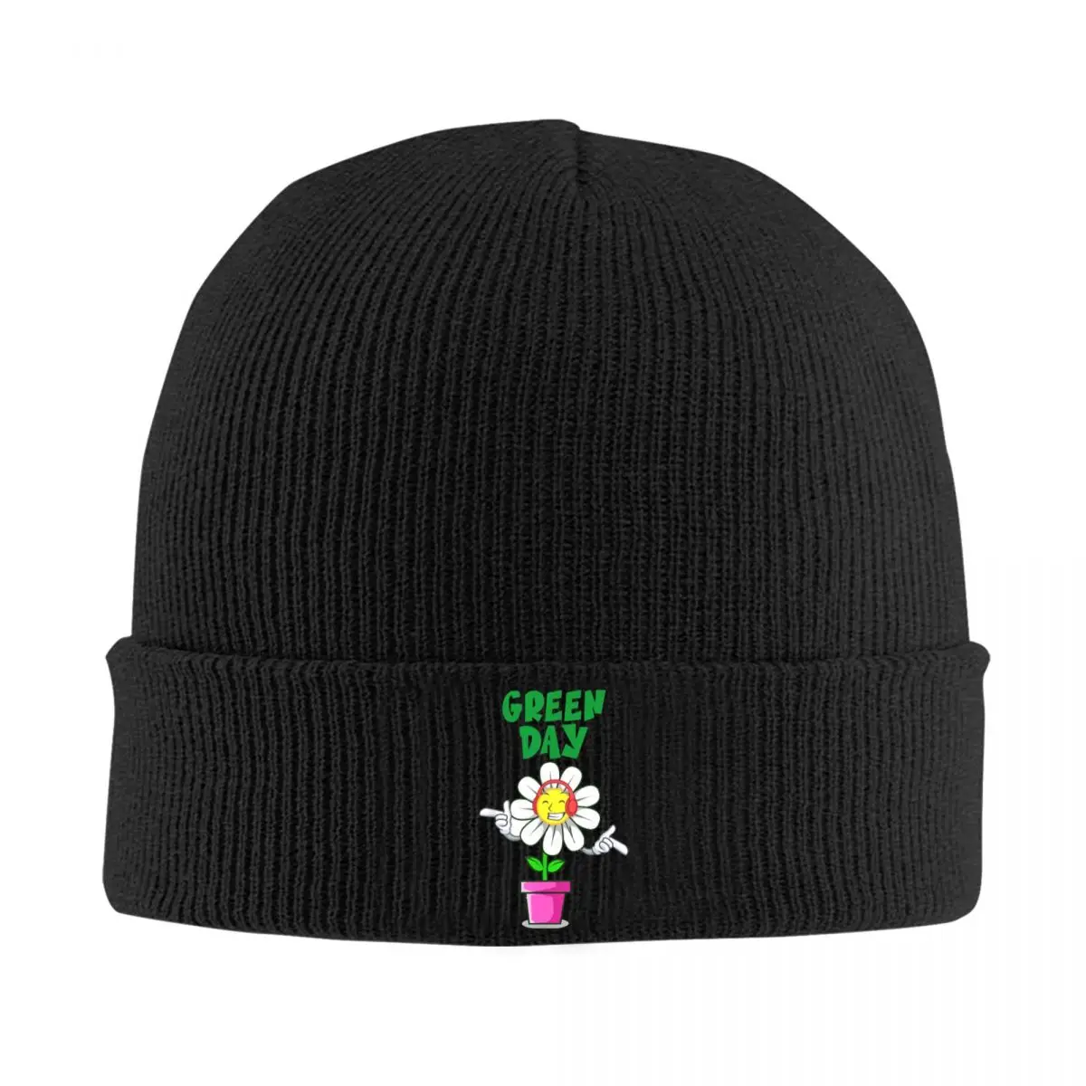 Green Day Flower Pot Gardening Inspired Beanie Hats Fashion Caps Unisex Adult Sport Knit Hat Autumn Thermal Elastic Beanie Hat