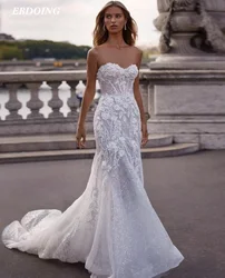 Newest Wedding Dress Mermaid For Bride Sweetheart Neckline With Lace Sleeveless Custom Made Vestidos De Novias
