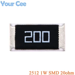 100 pz/20 pz 20 ohm 20R 2512 SMD Chip Resistore 200 Resistenza 1 W 5% Componente Passivo Elettronico