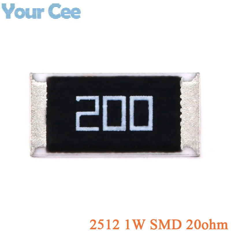 100 sztuk/10 sztuk 20 ohm 20R 2512 SMD rezystor chipowy 200 rezystancja 1W 5% elektroniczny komponent pasywny