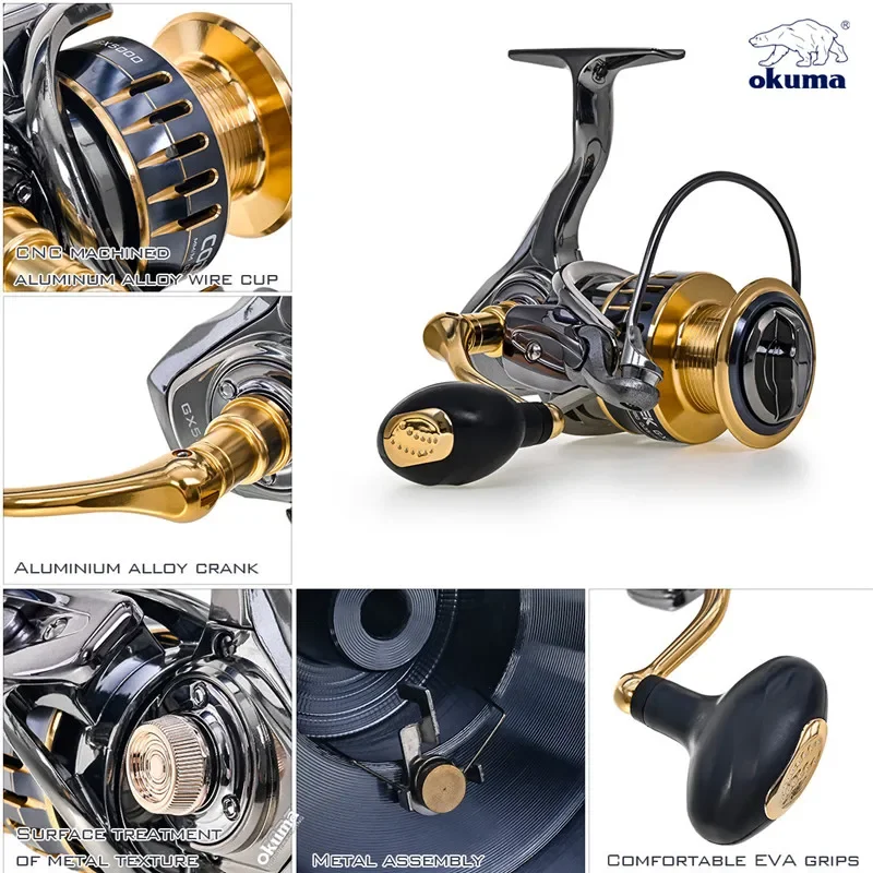 Imagem -06 - Okuma-full Metal Wire Cup Roda de Pesca Tambor Rotativo Roda de Giro 10007000 13 Mais Rolo Zhuhai 22kg Resistência