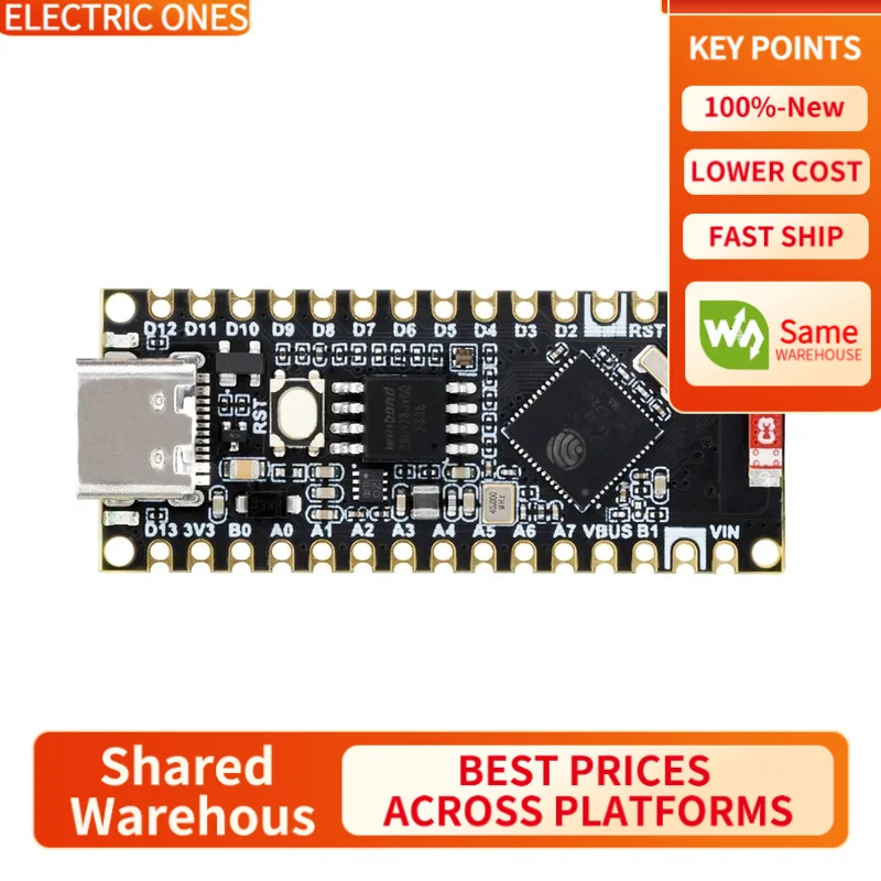

【Waveshare genuine】- ESP32-S3-Nano Development Board, Based on ESP32-S3R8, Mircocontroller Compatible with Arduino Nano ESP32