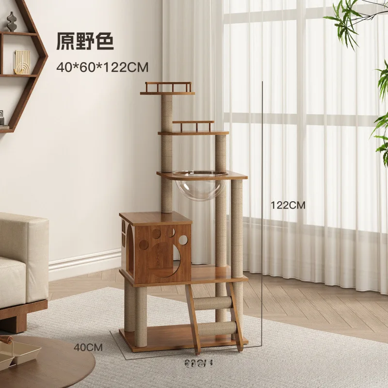 

integrated space capsule jumping platform solid wood large sisal big cat villa pet cat frame factory