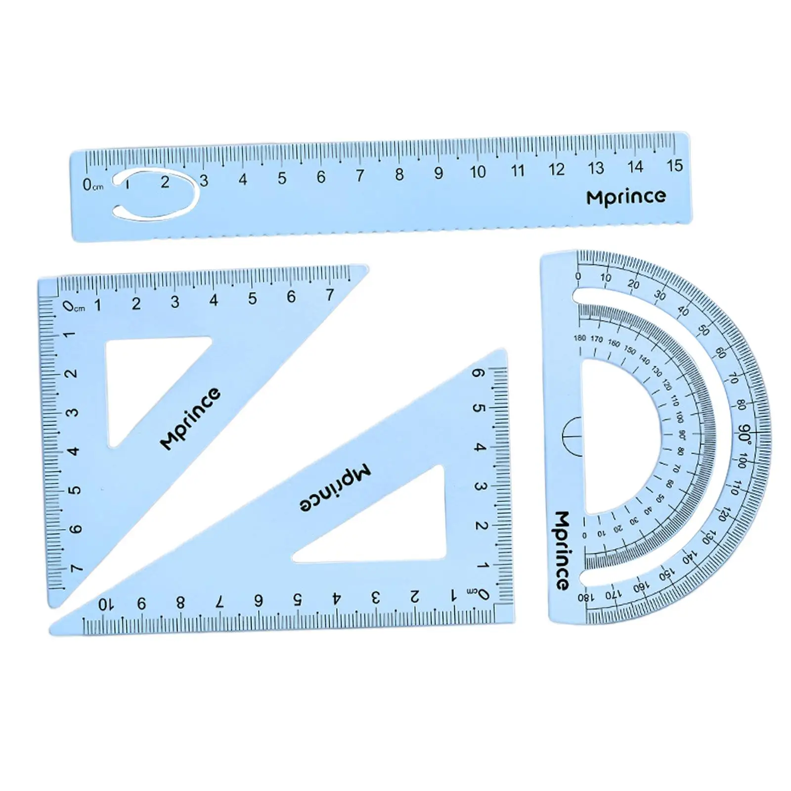 Geometry Math Ruler Aluminum Ruler Compass Measuring Tool Metal Protractor Ruler Set for Home Engineers Architects Carpentry