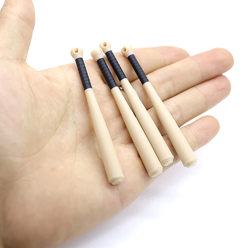 2Pcs 1/12 Puppenhaus Mini Baseball Bat Modell Puppenhaus Simulation Sport Szene Dekoration Spielzeug Micro Szene Bau Requisiten