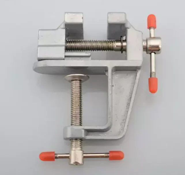 Mini Aluminum Bench Vice, DIY Drill Press Clamp with Adjustable Jaw for Table Water Pump Clamping