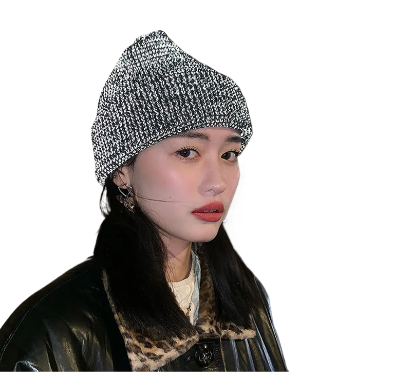 Noctilucent Reflective Knit Hat High Visibility Glow in the Dark Safety Beanie Neon Winter Cap for Men And Women