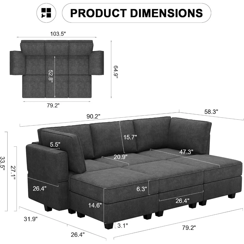 Modular Sofa Bed Module Sectional Sleeper Sofa Convertible Sectional Couch Bed Set Sleeper Couches Black