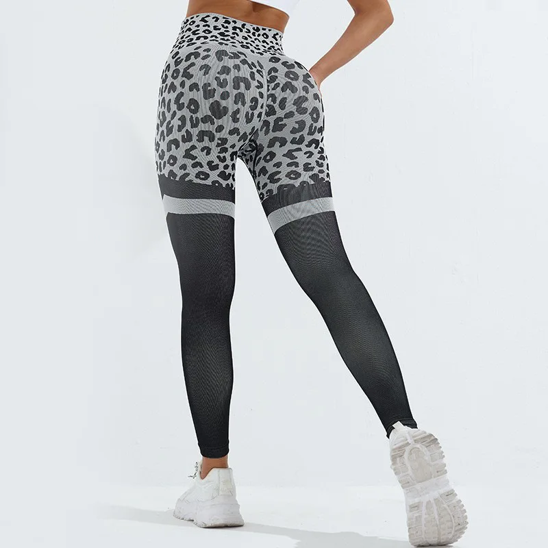 Women Sexy Leopard Leggings Seamless Yoga Leggings High Waist Butt Liftting Fashion Gym Outdoor Trainning Elastic Skinny Pants