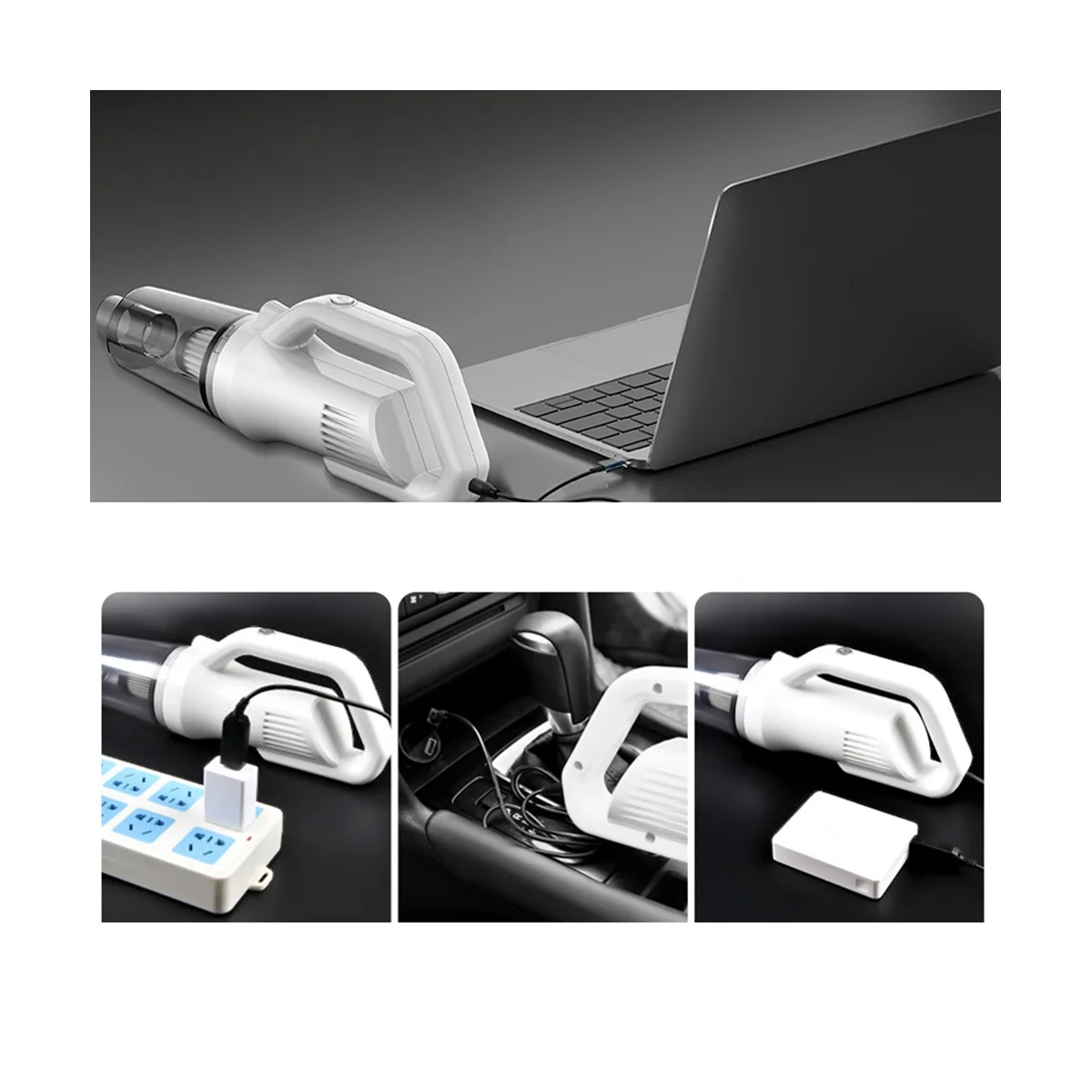 Aspirador de carro sem fio, Sucção forte, Aspirador portátil, Dupla utilização portátil para carro, casa, desktop, 7000PA