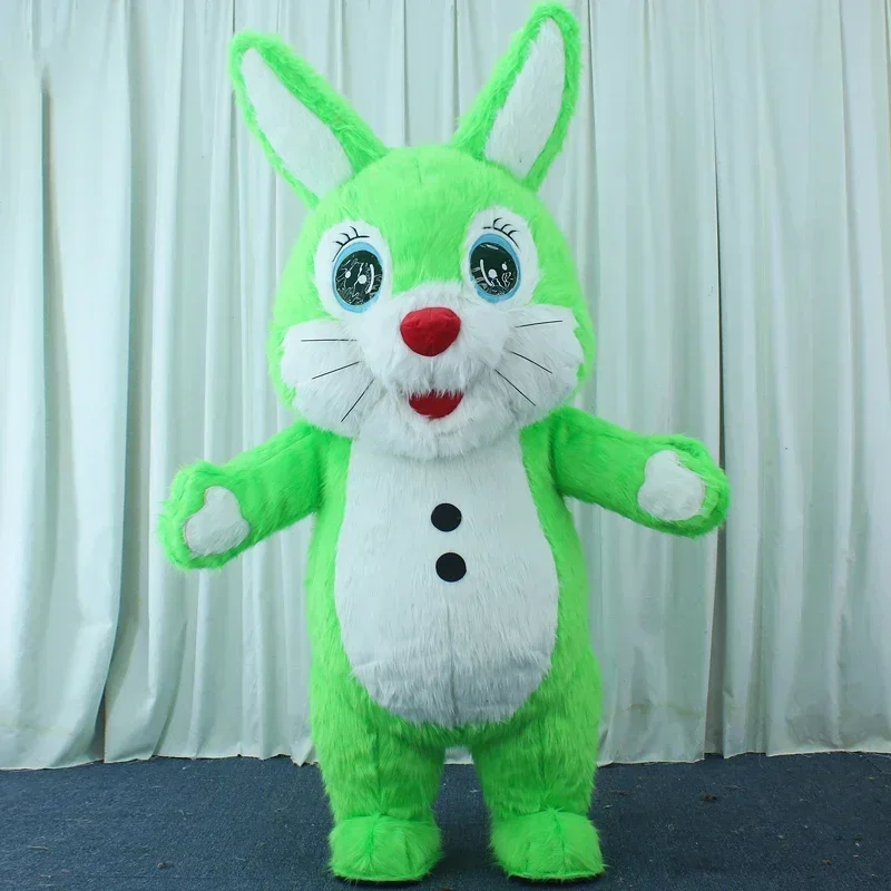 MN1 Opblaasbare Bunny-kostuums Volwassen cosplaykostuums Opblaasbaar Pasen Konijn Disfraz Fancy Party Dress voor volwassen kinderen Geen Batte9*Jy