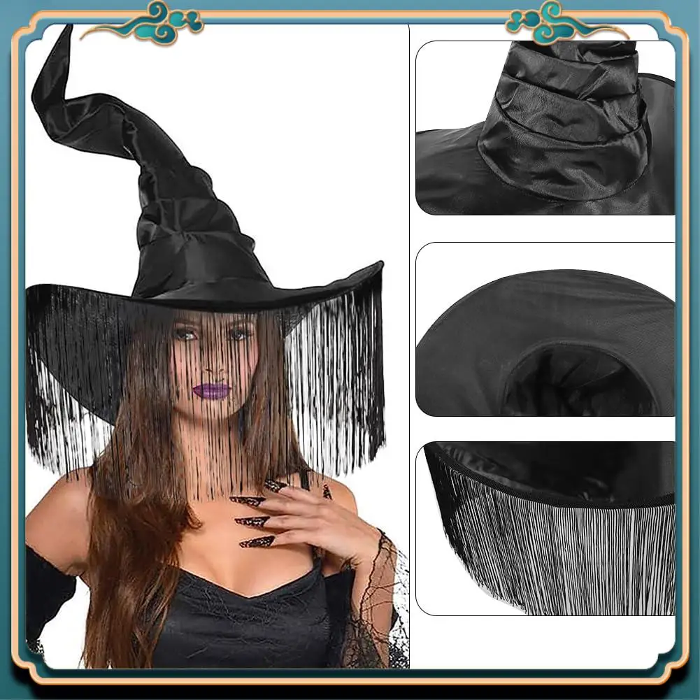 Witch Hat Wide Brim Pointed Hat Crooked Wizard Hat For Holidays Cosplay Carnival Halloween Decorations Highly Recommended