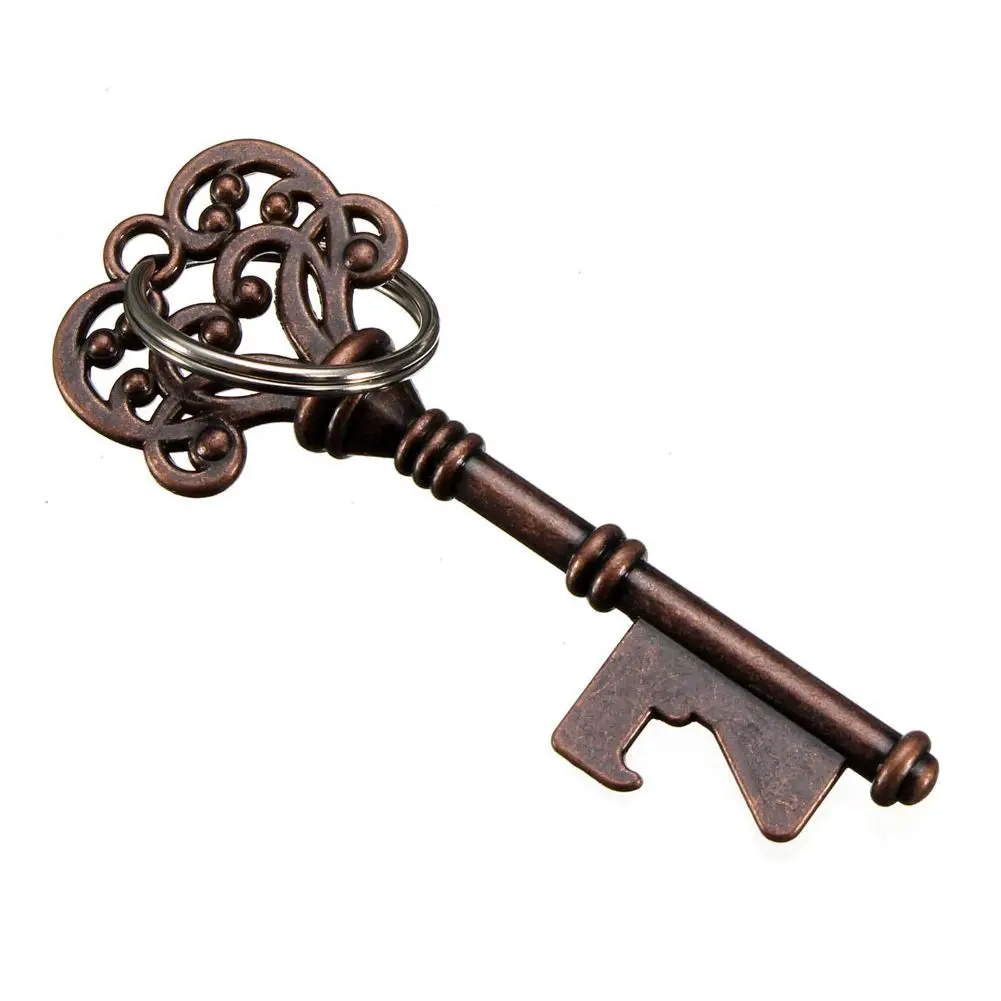 Tools Antique Key Shaped Wine Beer Bottle Opener Bar Tool Party Wedding Gift Keychain Color: Bronze