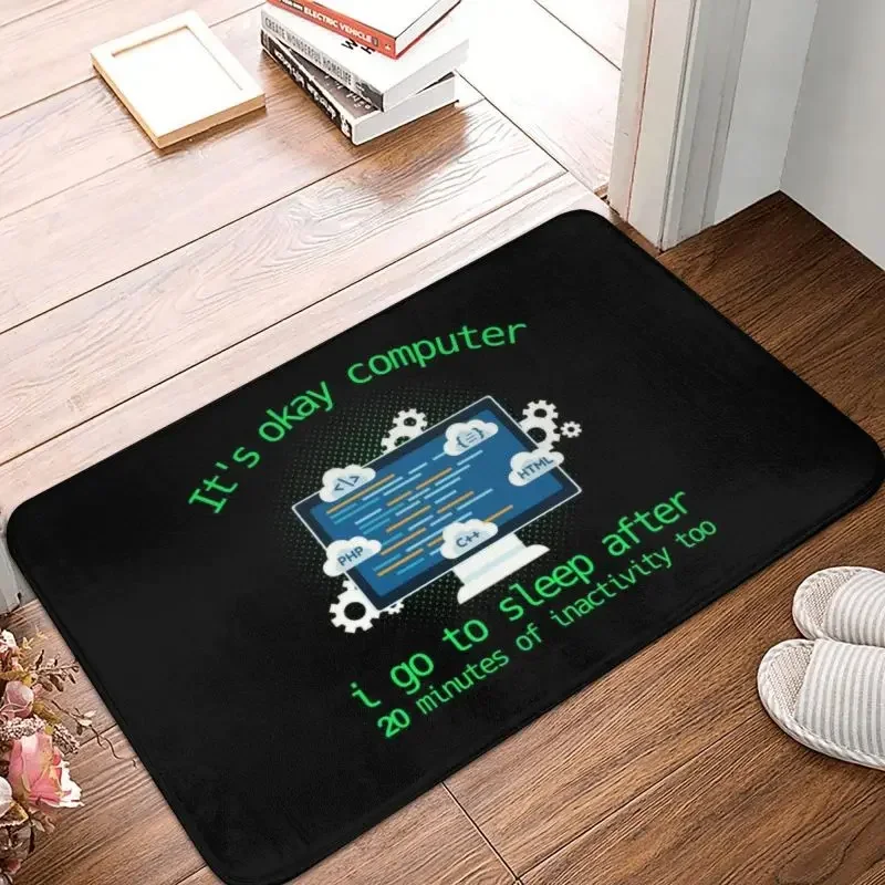 Computer Science Hacker Programmer Binary Pc Doormat Entrance Bathroom Kitchen Floor Door Mats Geek Code Living Room Rug Carpet