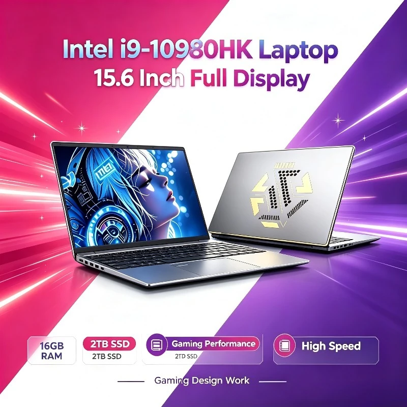 New Ultra Slim Business Laptops Notebook PC 15.6 Inch Core i9-10980HK  32GB RAM 2TB SSD For Office Games Computer Windows