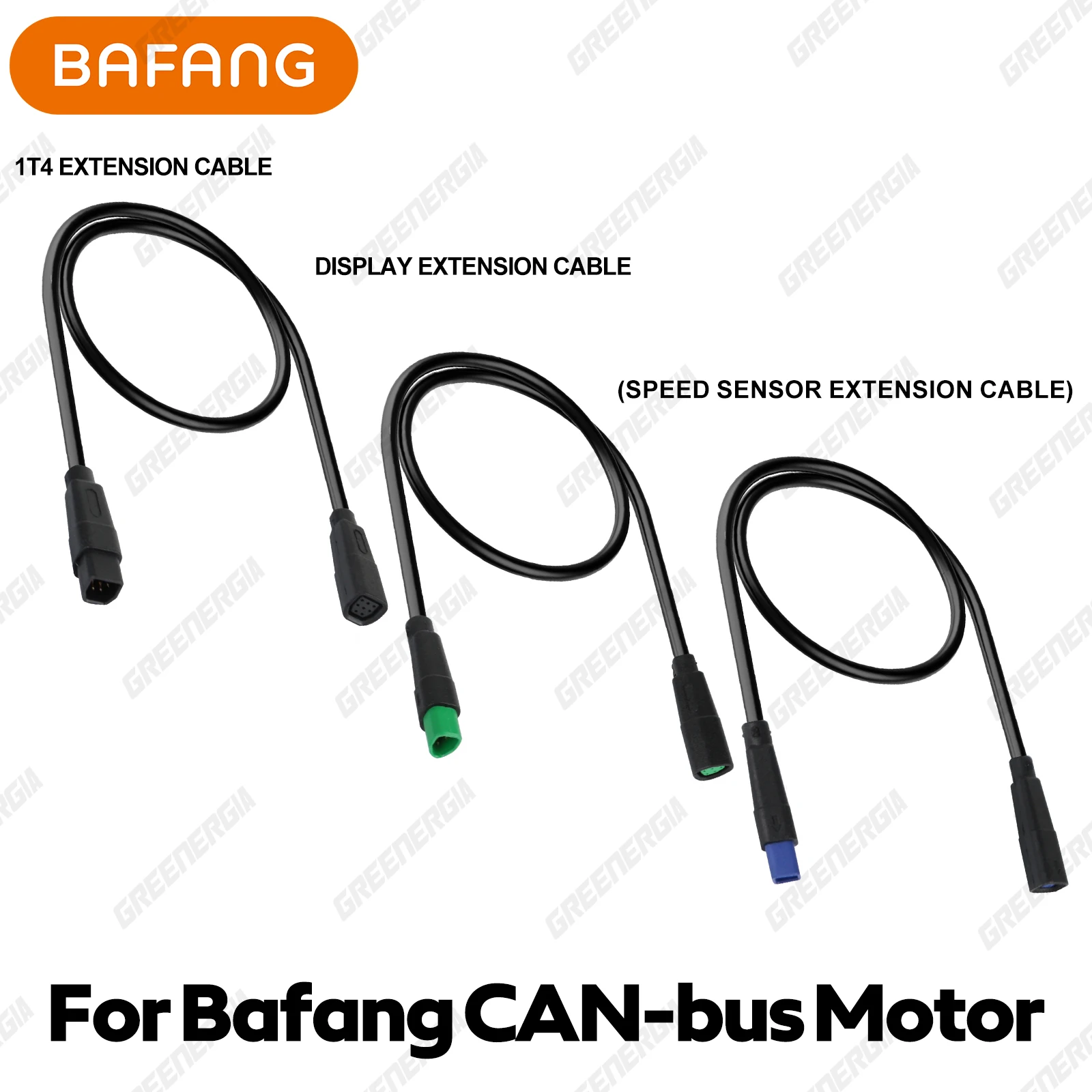 Bafang Cable de extensión CAN-bus de 60CM Cable de extensión de 8 pines 1T4 Cable de extensión de Sensor de velocidad de 4 pines azul Extensión de pantalla verde de 5 pines